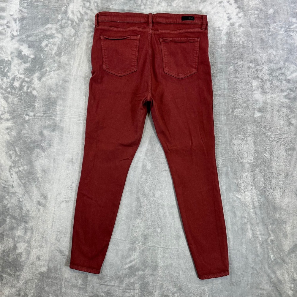 Kut from the Kloth Fab Ab Ankle Skinny Jeans Women's Size 14 Burgundy Denim - Picture 2 of 7